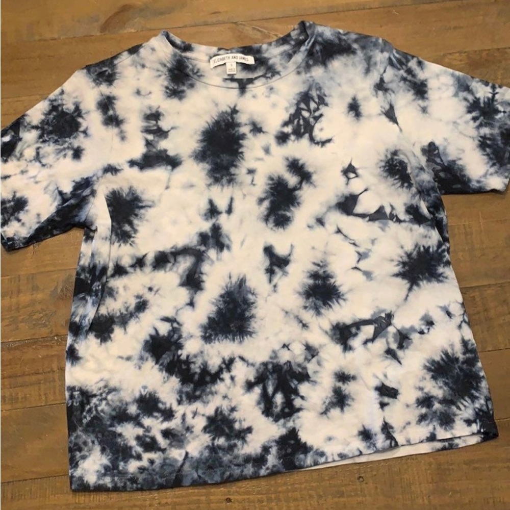 Elizabeth and James Top Tie Dye White Black| Color: Black/White | Size: small